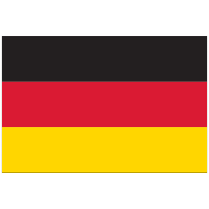 Load image into Gallery viewer, The National Civil Flag of Germany (Bundesflagge), an official tricolor featuring three equal horizontal stripes of black, red, and golden yellow. This simple design symbolizes the unity, democracy, and freedom of the German people.
