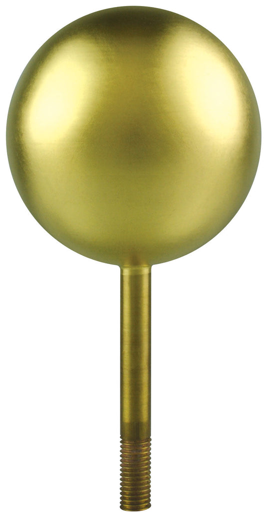Polished Gold Leaf Copper Ball Flagpole Ornament with threaded base spindle.