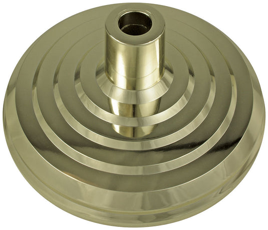 Polished gold Regent Floor Stand, featuring a heavy, tiered base for indoor flagpoles.