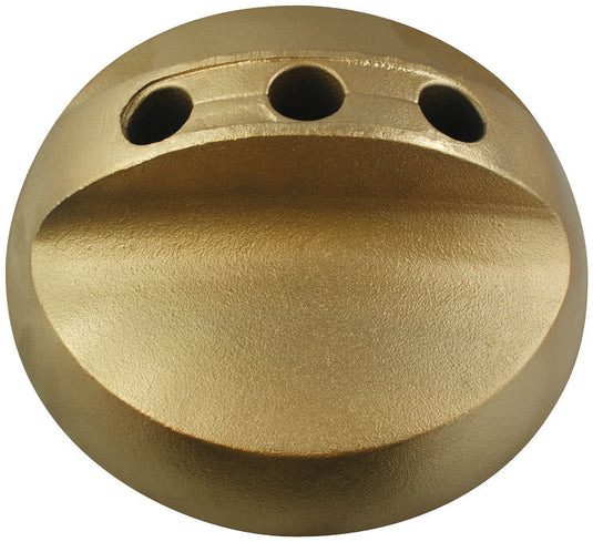 Matte gold-finish Three Hole Floor Stand, a cast metal base for displaying three flagpoles simultaneously.