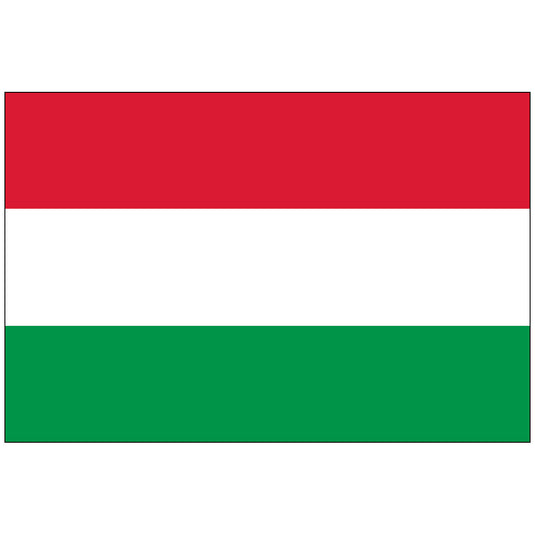 National Civil Flag of Hungary: A simple horizontal red, white, and green tricolor (symbolizing strength, faithfulness, and hope) without a central emblem.