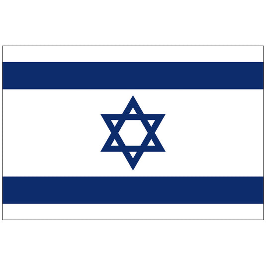The national flag of Israel, featuring a blue Star of David between two horizontal blue stripes on a white field.