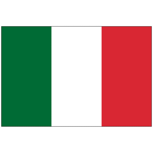 The national flag of Italy, a tricolor flag featuring vertical stripes of green, white, and red.