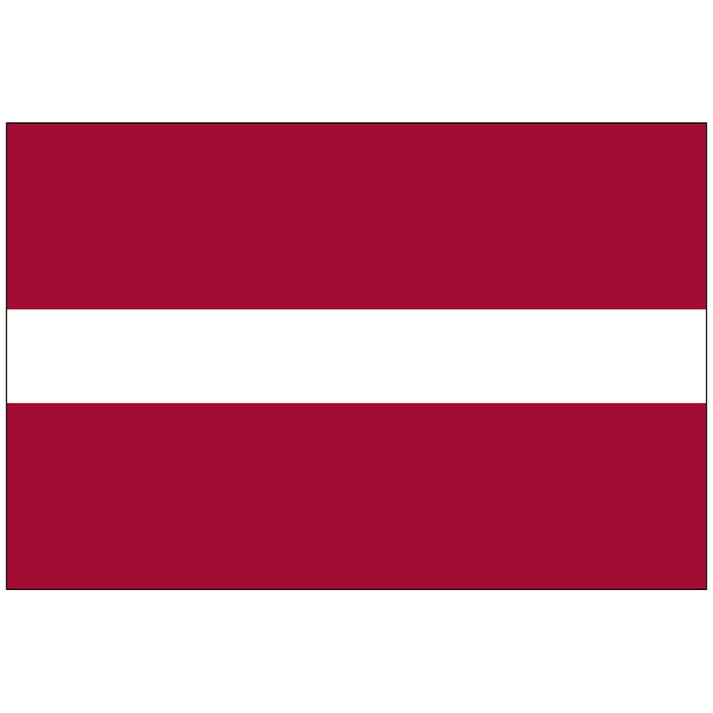 Load image into Gallery viewer, The national flag of Latvia, featuring a white horizontal stripe between two carmine red stripes.
