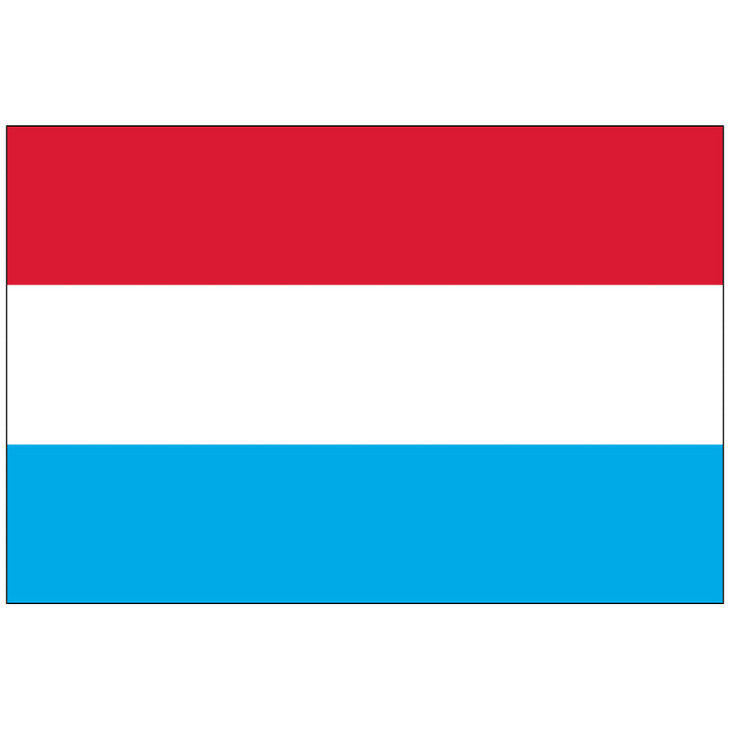 Load image into Gallery viewer, The national flag of Luxembourg, featuring horizontal stripes of red, white, and light blue.
