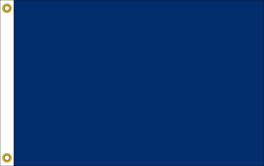 Solid navy blue nylon signal flag with heavy-duty heading and grommets, corresponding to the letter 'X' (Xray).