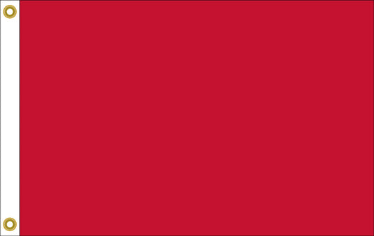 Solid red nylon signal flag with brass grommets for nautical communication; corresponds to the letter 'B' (Bravo).