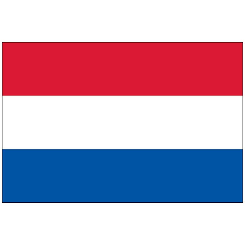 Load image into Gallery viewer, Official Netherlands national flag, a simple horizontal tricolor of red (top), white (middle), and blue (bottom).
