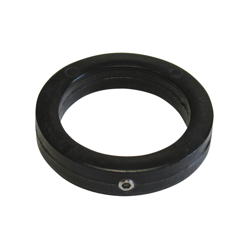Load image into Gallery viewer, Black nylon collar ring accessory with grooves and a visible metal screw, used for anti-furling flagpoles.
