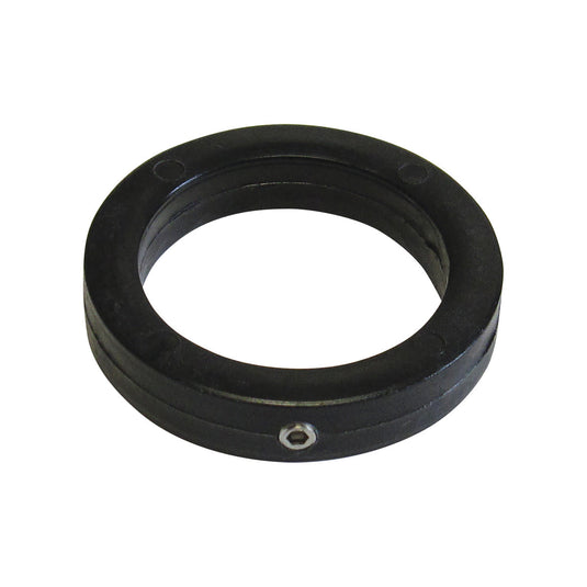 Black nylon collar ring accessory with grooves and a visible metal screw, used for anti-furling flagpoles.