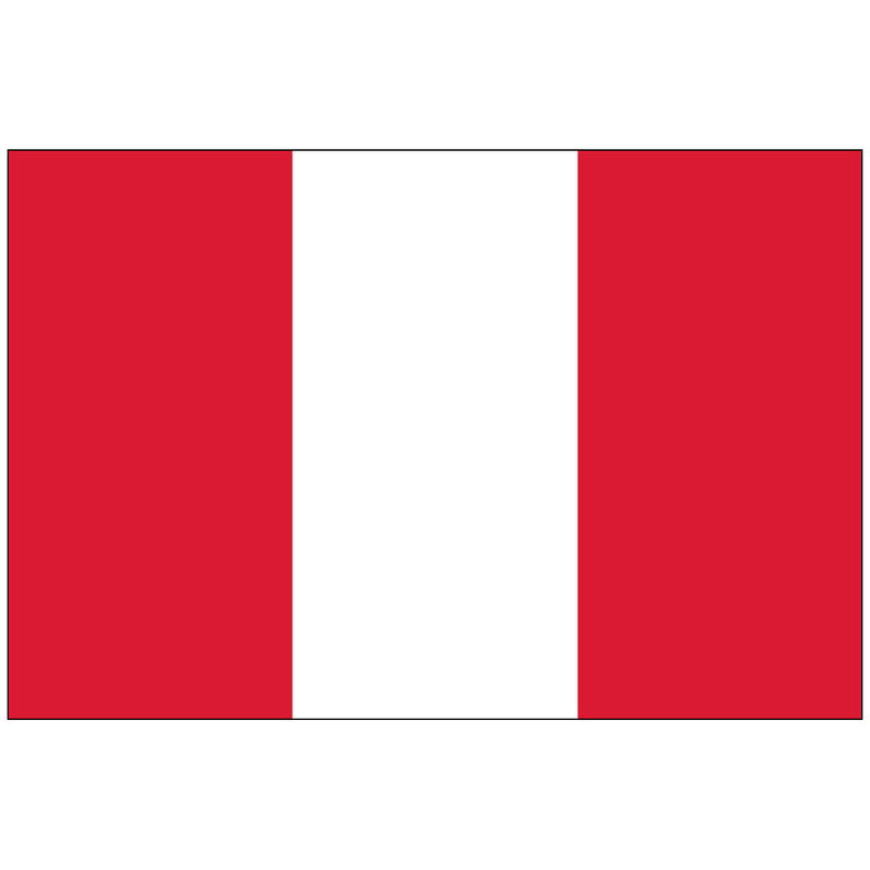 Load image into Gallery viewer, Peru world flag featuring clean vertical red and white stripes in bold triband design without coat of arms
