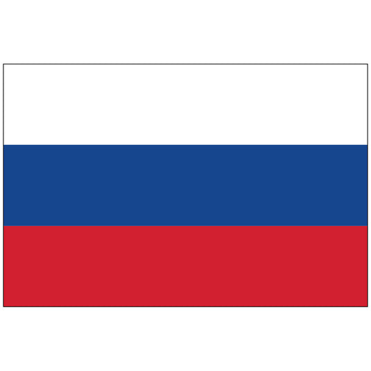 The flag of the Russian Federation, featuring horizontal stripes in white, blue, and red colors.
