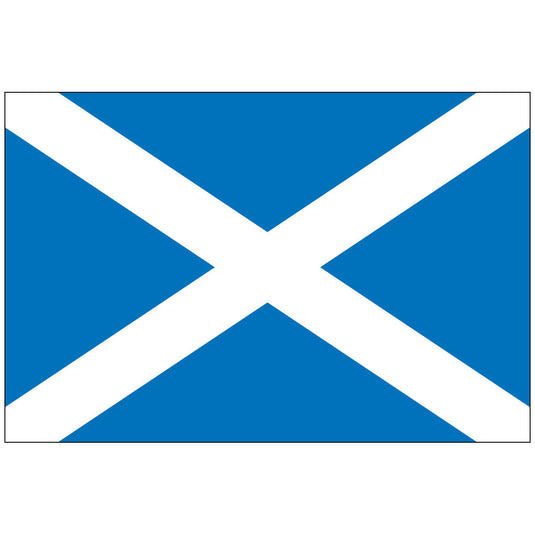 Flag of Scotland, blue field with a white X cross.