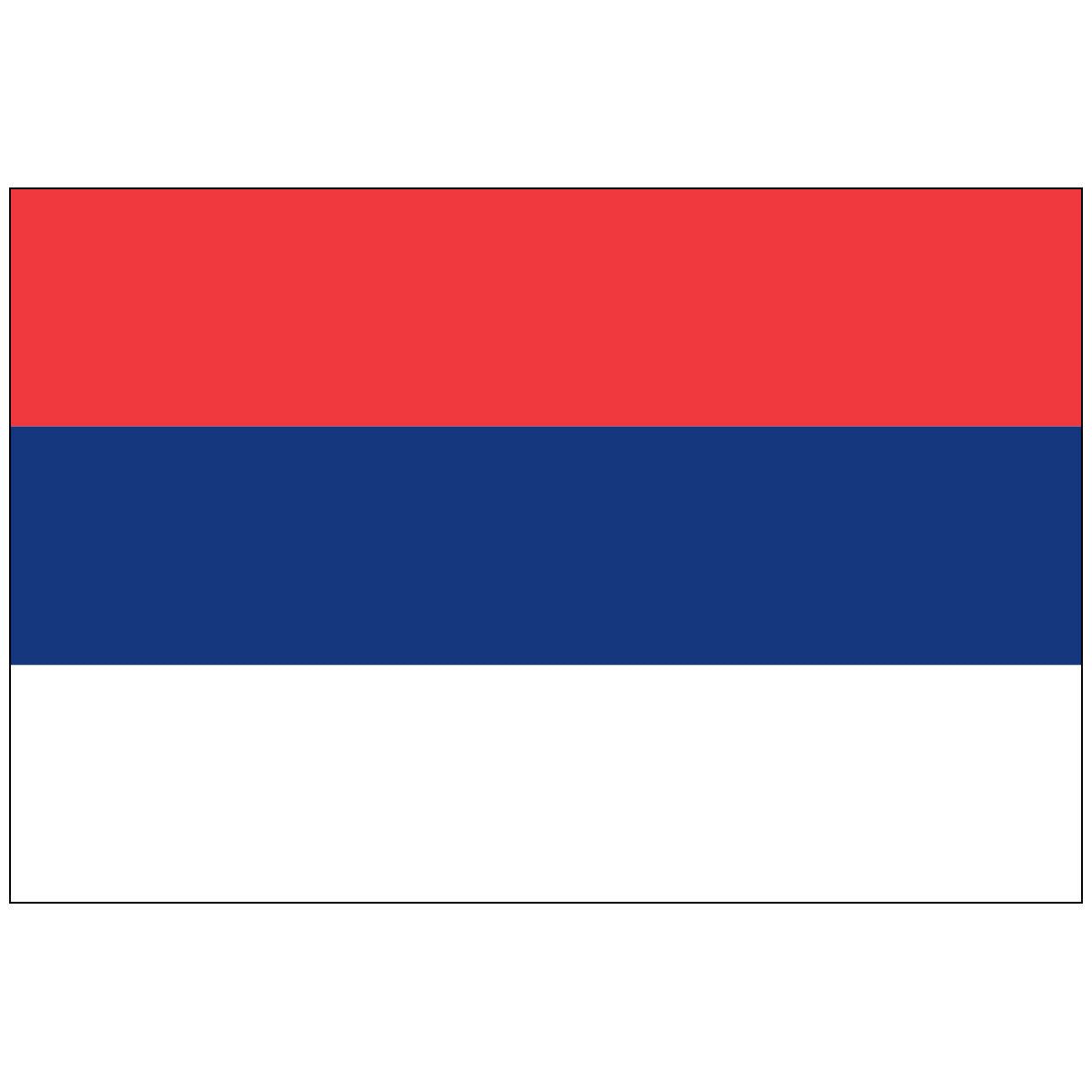 Simple Serbia Nylon World Flag displaying only the horizontal red, dark blue, and white tricolor bands.