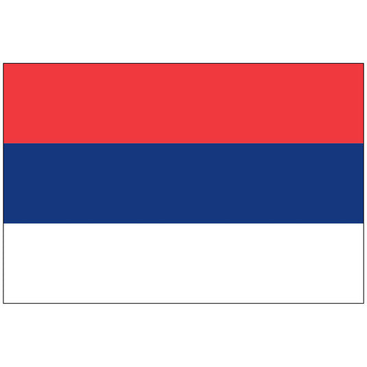 Simple Serbia Nylon World Flag displaying only the horizontal red, dark blue, and white tricolor bands.
