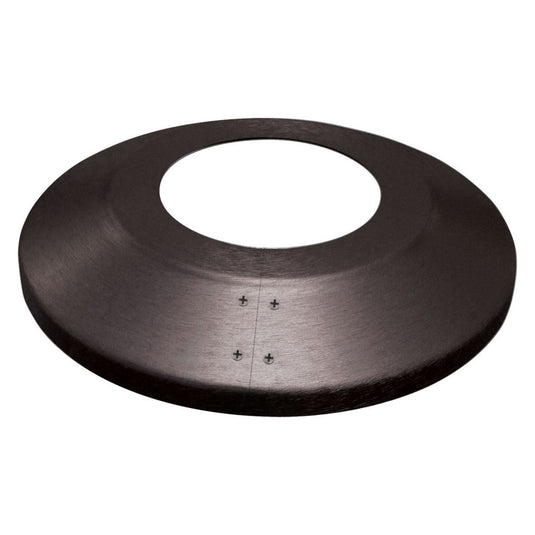 Matte black finish Standard Profile Split Aluminum Flash Collar, showing the seam where the two halves are screwed together.