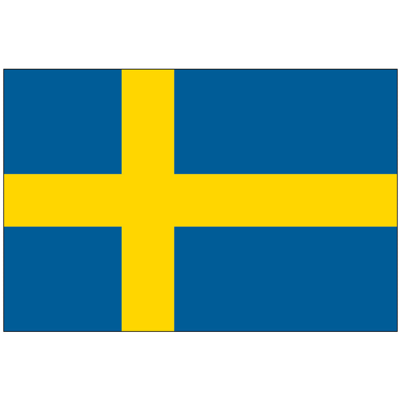 Load image into Gallery viewer, The flag of Sweden, featuring a blue field with a yellow Nordic cross on a white background.
