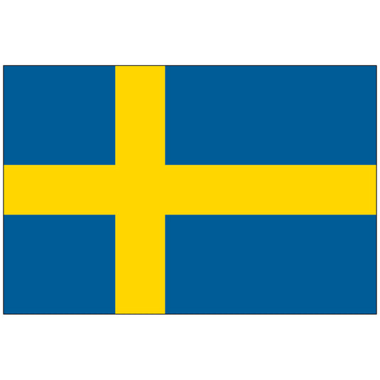 The flag of Sweden, featuring a blue field with a yellow Nordic cross on a white background.