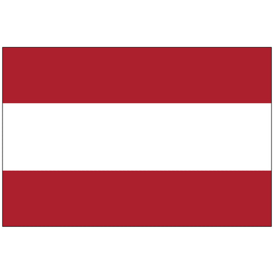 The flag of Tahiti, featuring red and white horizontal stripes.