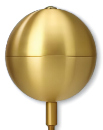 Heavy Duty Gold Aluminum Ball Flagpole Ornament - 5/8"-11NC Threaded