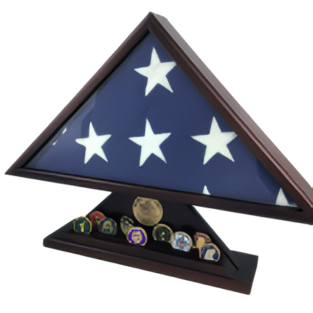 Veteran Flag Case w Medal & Coin Display - SpartaCraft