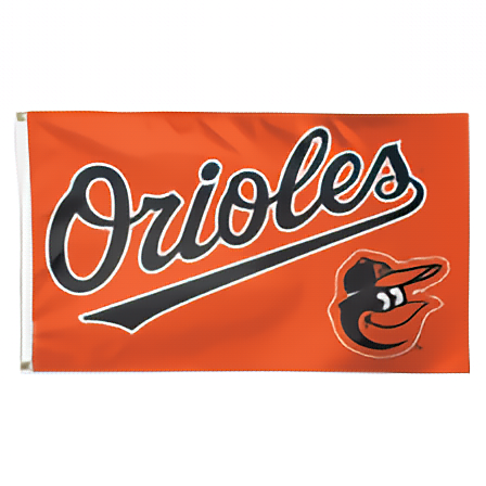 BALTIMORE ORIOLES FLAG - ORANGE BACKGROUND DELUXE 3' X 5' MLB