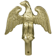 Gold Metal Perched Eagle For Indoor Poles With Top Adapter