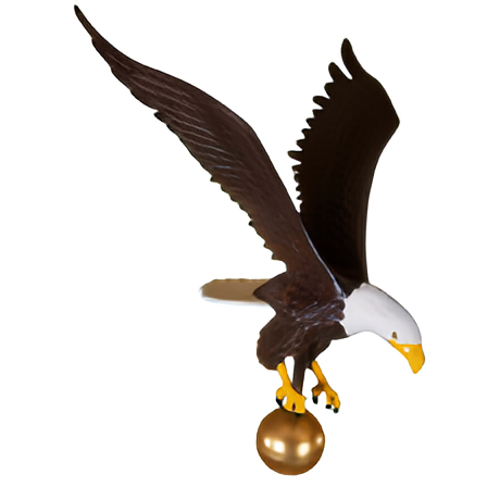 Painted Flying Eagle Cast Aluminum Flagpole Ornament - 1/2